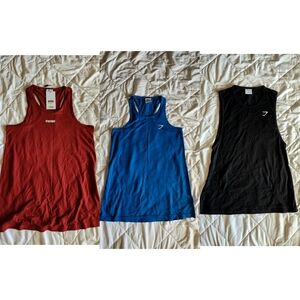 SOLD.Gymshark oversized tanks bundle.  Blue.